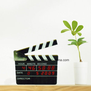 LED Digital Movie Clapper Board Calendar Alarm Business Gift Clock