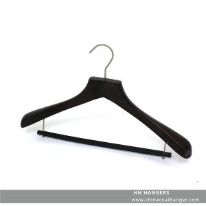 Non Slip Trouser Bar Suit Black Household Anti-Slip Wooden Clothes Hanger
